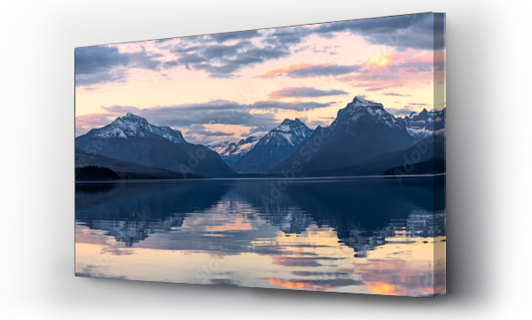 Wizualizacja Obrazu : #198428906 Lake McDonald in Glacier National Park, Montana, USA at sunset
