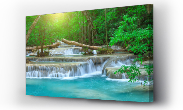 Wizualizacja Obrazu : #198921706 Panoramiczny piękny wodospad w głębokim lesie w Tajlandii