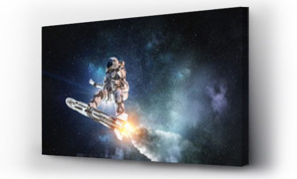 Wizualizacja Obrazu : #201821340 Kosmonauta na latającej desce. Mixed media