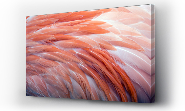 Widok z bliska na pióra różowego flaminga