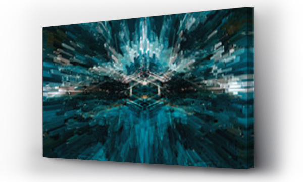 Wizualizacja Obrazu : #203997417 Hintergrund abstrakt futuristischer Raum Kunst blau cyber