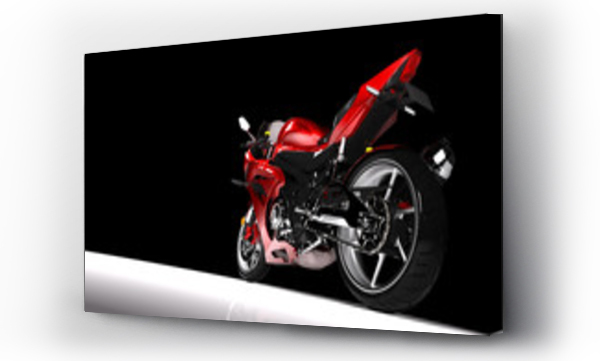 Wizualizacja Obrazu : #208747755 Side view of red sports motorcycle in a spotlight