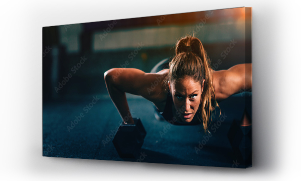 Wizualizacja Obrazu : #208876048 Cross training. Young woman exercising at the gym