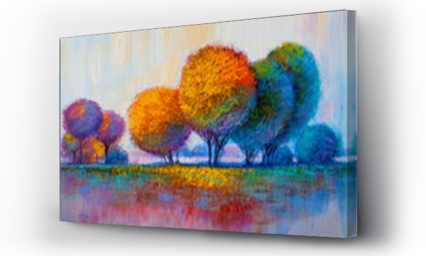 Wizualizacja Obrazu : #213841942 Drzewa, obraz olejny, tło artystyczne