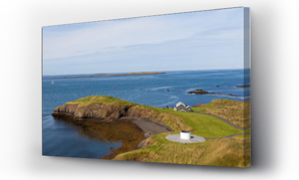 Wizualizacja Obrazu : #214899992 The Imagine Peace Tower view from a hill above. Memorial to John Lennon from Yoko Ono. Videy Island near Reykjavik, Iceland.