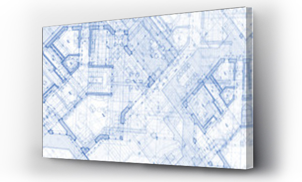 Wizualizacja Obrazu : #215085016 Projekt architektoniczny: blueprint plan - ilustracja planu nowoczesnego budynku mieszkalnego / technologia, przemysł, biznes koncepcja ilustracji: nieruchomości, budynek, budownictwo, architektura