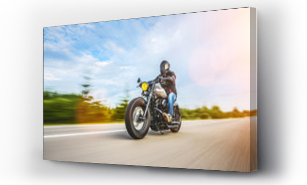 Wizualizacja Obrazu : #215106386 motorbike on the road riding. having fun riding the empty road on a motorcycle tour / journey