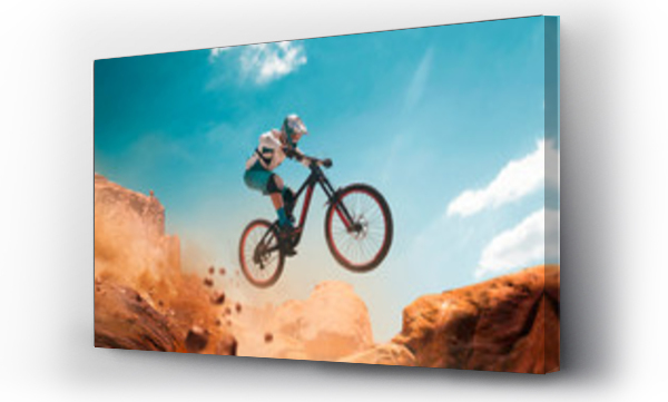Wizualizacja Obrazu : #215535099 Cyclist riding a bicycle. Downhill.