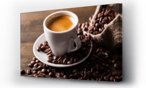 Wizualizacja Obrazu : #215634668 Filiżanka kawy i kawa ziarnista