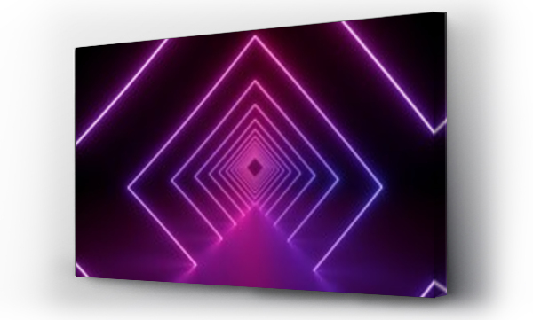 Wizualizacja Obrazu : #217779229 3d render, ultrafioletowy neon kwadratowy portal, świecące linie, tunel, korytarz, wirtualna rzeczywistość, abstrakcyjne tło mody, fioletowe światła neonowe, łuk, różowy fioletowy żywe kolory, pokaz laserowy