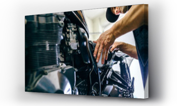 garaż motocykl, motocykl, para retro