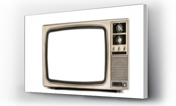 Retro stary telewizor odizolowany na białym tle