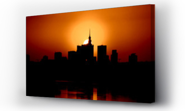 miasto, Warsaw bridge at night, zachód