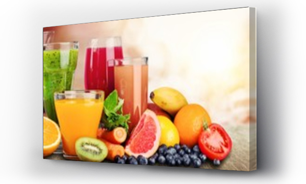Wizualizacja Obrazu : #223473605 Skład owoców i szklanek soku