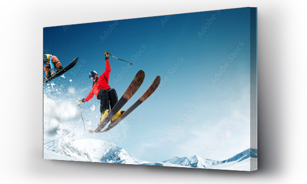 Wizualizacja Obrazu : #224705687 Narciarstwo. Snowboarding. Ekstremalne sporty zimowe