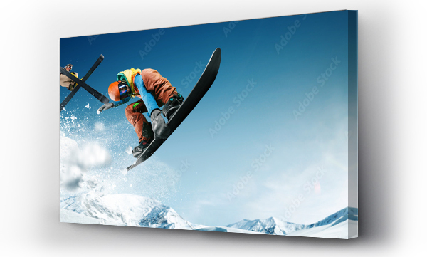 Wizualizacja Obrazu : #224705807 Skiing. Snowboarding. Extreme winter sports
