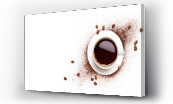 Wizualizacja Obrazu : #224829886 Czarna kawa, kawa ziarnista i kawa w proszku