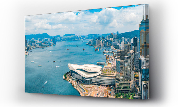 Widok z lotu ptaka na panoramę Hongkongu