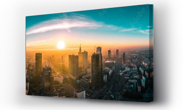 krajobraz, Panorama, słońce, Warszawa