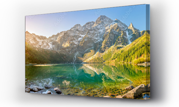 Wizualizacja Obrazu : #226457979 Tatra National Park, a lake in the mountains at the dawn of the sun. Poland