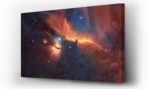 Wizualizacja Obrazu : #227602772 The Horsehead and flame nebula Hubble Space telescope palette