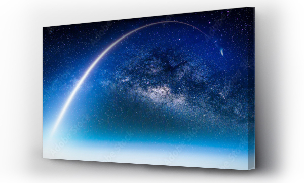 Wizualizacja Obrazu : #228363498 Krajobraz z galaktyką drogi mlecznej. Widok Ziemi z kosmosu z galaktyką Drogi Mlecznej. (Elementy tego zdjęcia dostarczone przez NASA)