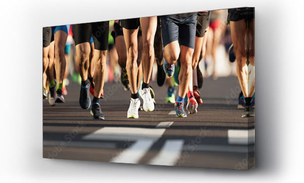 Wizualizacja Obrazu : #234657662 Marathon runners running on city road, large group of runners