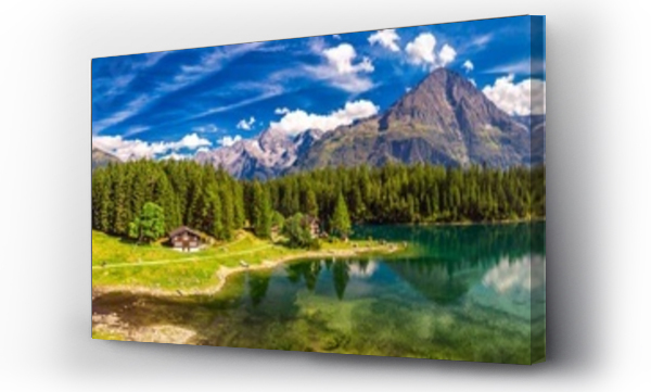 Wizualizacja Obrazu : #235690531 Arnisee with Swiss Alps. Arnisee is a reservoir in the Canton of Uri, Switzerland, Europe