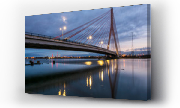 Wizualizacja Obrazu : #237266647 Cable stayed bridge over Martwa Wisla river at dusk in Gdansk. Poland Europe