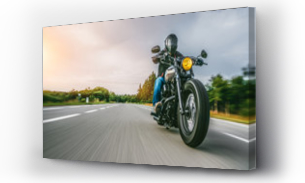 Wizualizacja Obrazu : #239714982 motorbike on the road riding. having fun riding the empty road on a motorcycle tour / journey