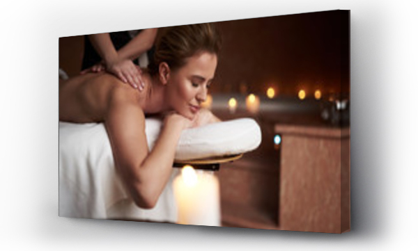 Wizualizacja Obrazu : #245643988 Relaxed young lady having massage in spa salon