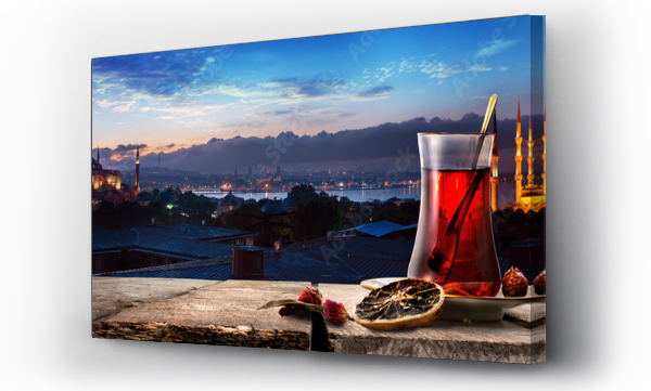 Wizualizacja Obrazu : #248457881 Herbata i panorama Istambułu
