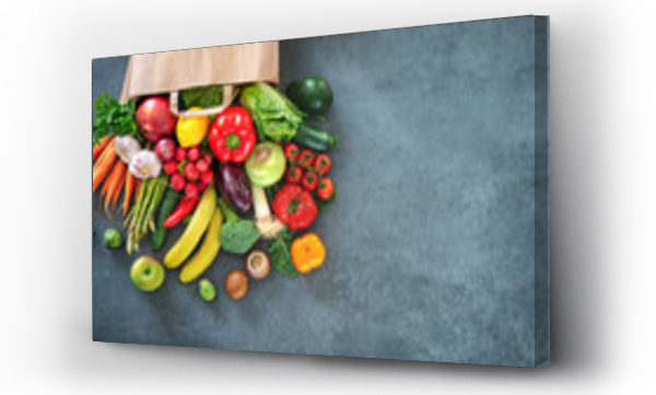 Wizualizacja Obrazu : #248488590 Torba na zakupy pełna świeżych warzyw i owoców
