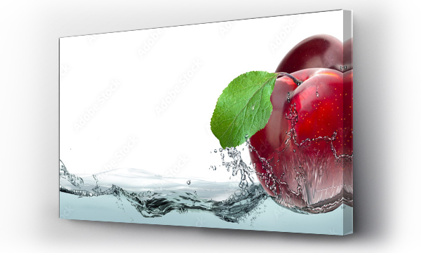 Wizualizacja Obrazu : #248817256 Ripe fruit plums in a spray of water