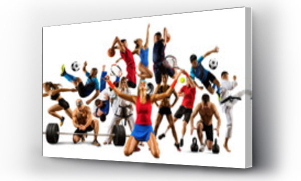 Ogromny multi sport collage taekwondo, tenis, piłka nożna, koszykówka, itp.