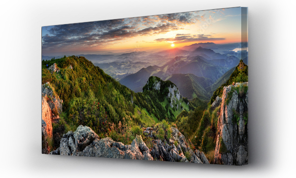 góry, Krajobrazy, las, mountain valley, natura, Sunset in the mountains