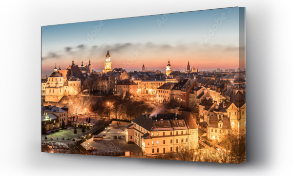 Panorama starego miasta w mieście Lublin, Polska