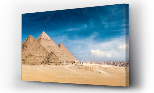Panorama Wielkich Piramid w Gizie, Egipt