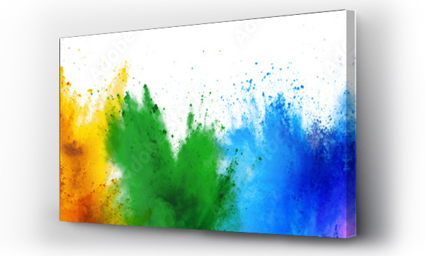 Wizualizacja Obrazu : #259217764 kolorowa tęcza holi farba kolor proszek eksplozja odizolowany biały szeroki panorama tło