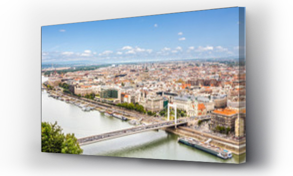 Wizualizacja Obrazu : #262008901 Budapeszt stare miasto i rzeka Dunaj widziane z powietrza. 