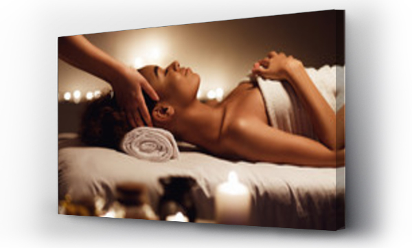 Wizualizacja Obrazu : #263946984 Girl having massage and enjoying aroma therapy in spa