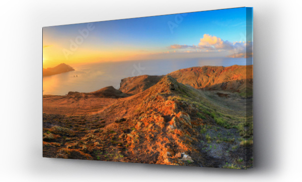 Wizualizacja Obrazu : #264371374 Beautiful 360 degree panoramic landscape panorama of the island Madeira at Ponta de Sao Lourenco nature reserve at sunrise