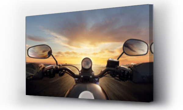 Wizualizacja Obrazu : #265430443 Widok z perspektywy kierowcy motocykla z kierownicą.