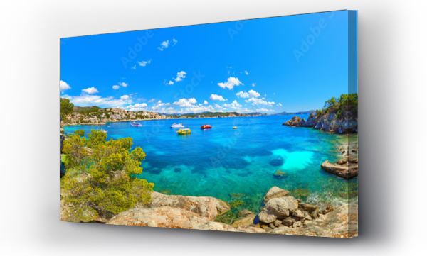 Wizualizacja Obrazu : #267076039 Majorka Hiszpania Cala Fornells Morze Śródziemne krajobraz panorama