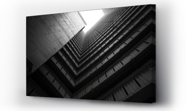 Wizualizacja Obrazu : #269812365 Abstract building facade concrete void or tunnel with natural light in the end in twist view/ architecture design / abstract concept / background texture