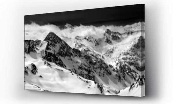 góra, góry, pejzaż, Pejzaż górski, zima