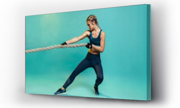 Wizualizacja Obrazu : #271599714 Sportsmenka ćwicząca z liną do walki