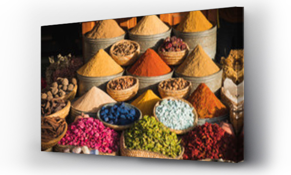 Wizualizacja Obrazu : #271850256 Colorful spices at a traditional market in Marrakech, Morocco