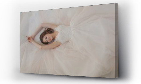 Wizualizacja Obrazu : #272489651 From above portrait of daydreaming young woman in amazing wedding dress