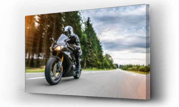Wizualizacja Obrazu : #273011283 motorbike on the road riding. having fun riding the empty road on a motorcycle tour / journey